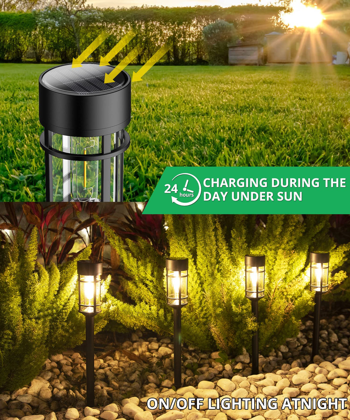 Solar Pathway Lights 8 Pack, Bright Solar Lights Outdoor Waterproof IP65, LED Solar Garden