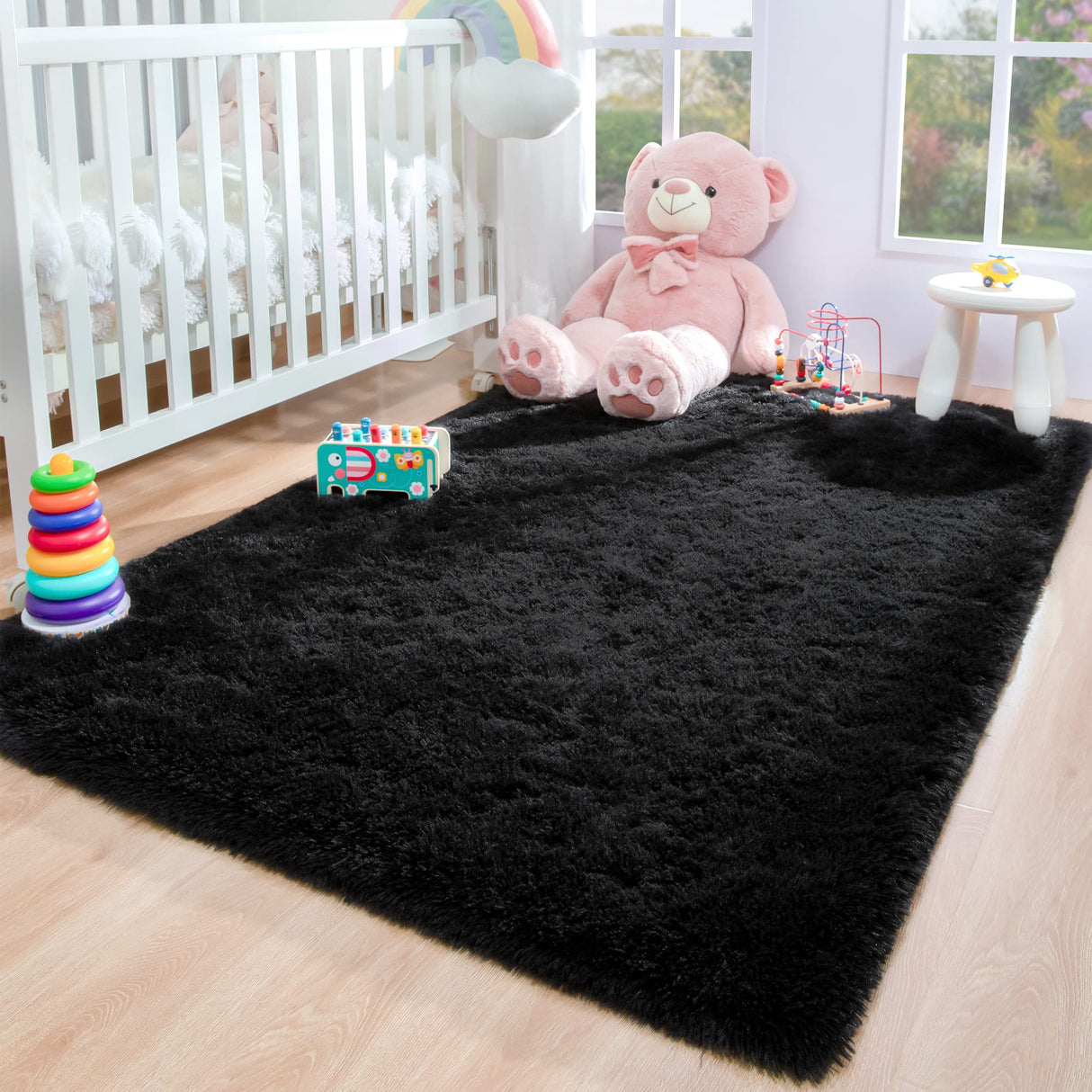 Large Area Rugs for Living Room Bedroom 6x9 Feet, Fluffy Kids Room Plush Shaggy