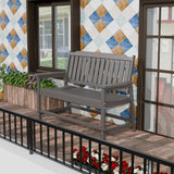 Outdoor Bench All-Weather HDPE Fade Resistant Garden Bench 800 lbs Bearing 2-Seat