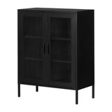 Crea Metal Mesh 2-Door Accent Cabinet, Black