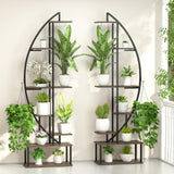 Plant Stand Shelf Indoor with 6 Grow Light, 7 Tier 65" Tall 2 Pack Half Moon Large Lighted Plant