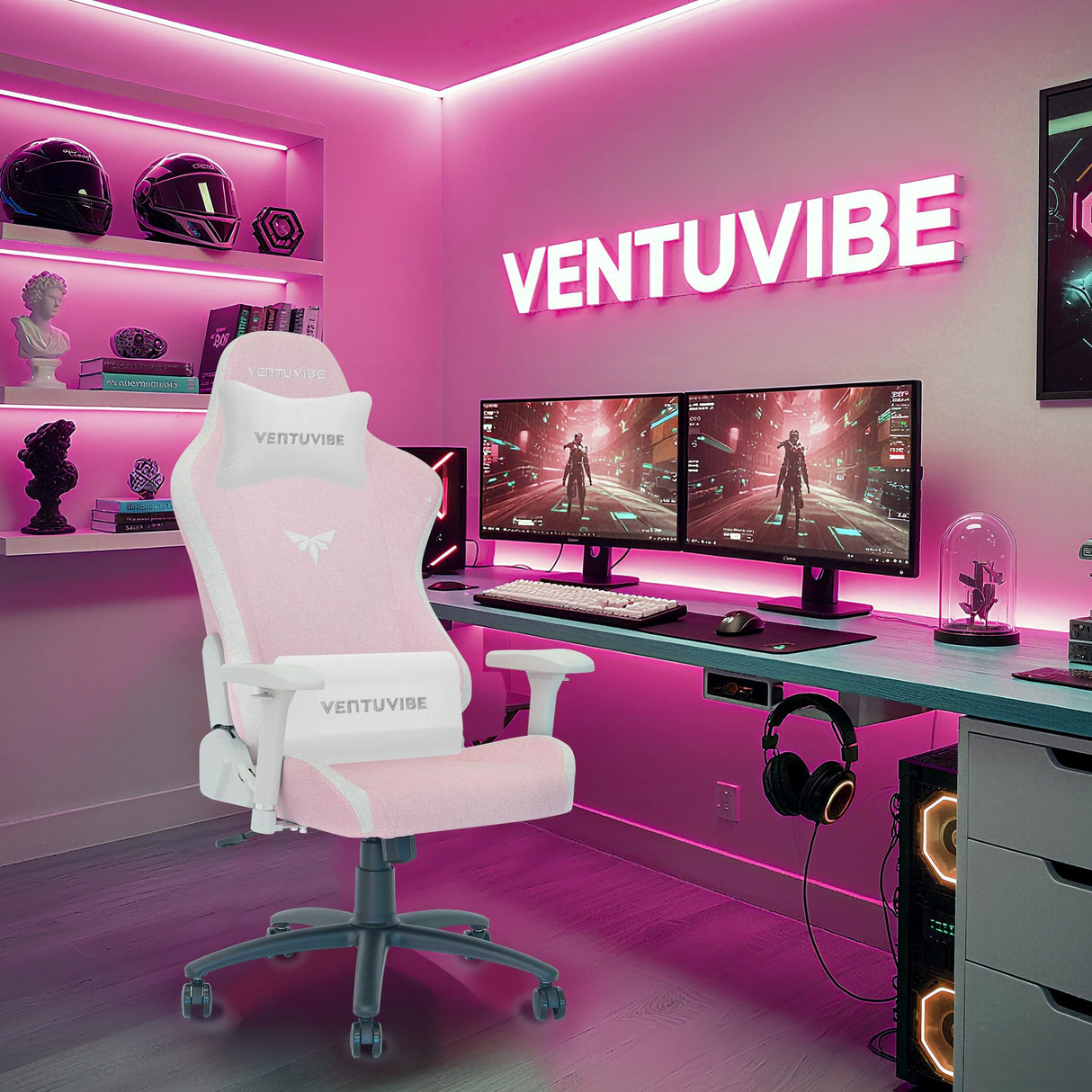 Gaming Chair with 4D Armrests - 155° Reclining High Back Ergonomic Office Chair