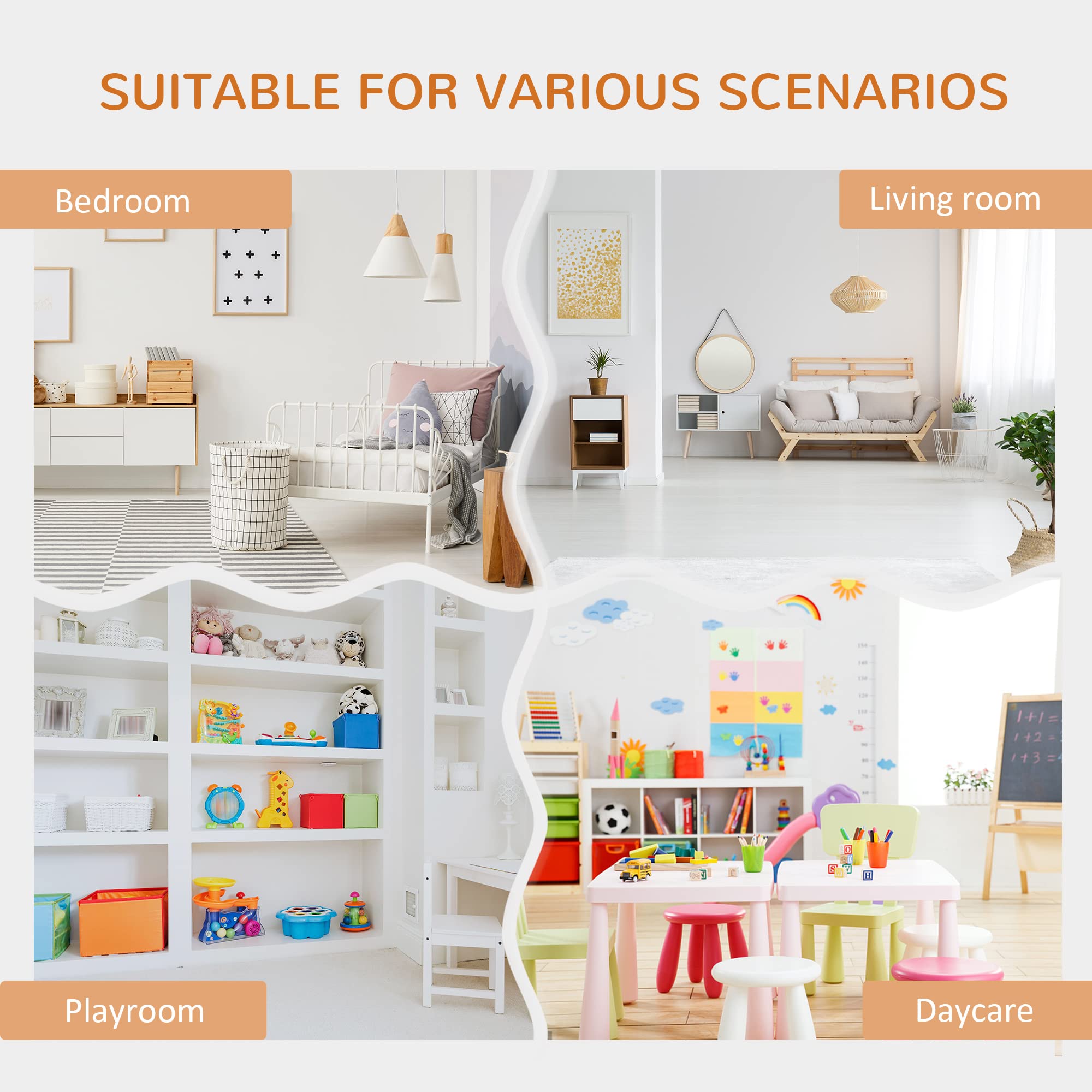 HOMCOM 6-Cubby Kids Bookcase with Reading Nook and Cushion, Multi-Purpose Storage Organizer for Bedroom, Living Room, Natural
