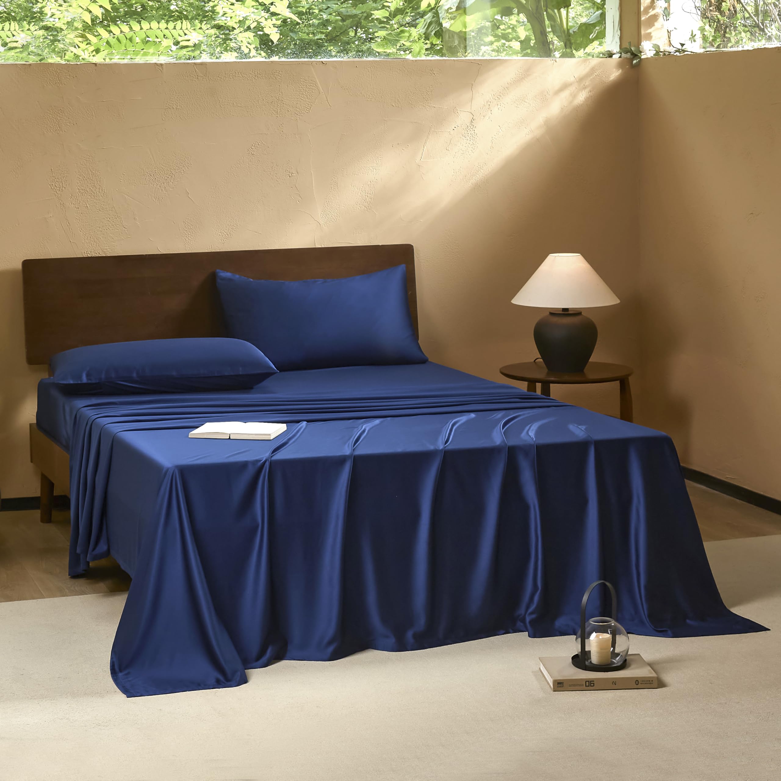 King Sheets Set,Luxuriously 400 Thread Count Organic Rayon Derived from Bamboo