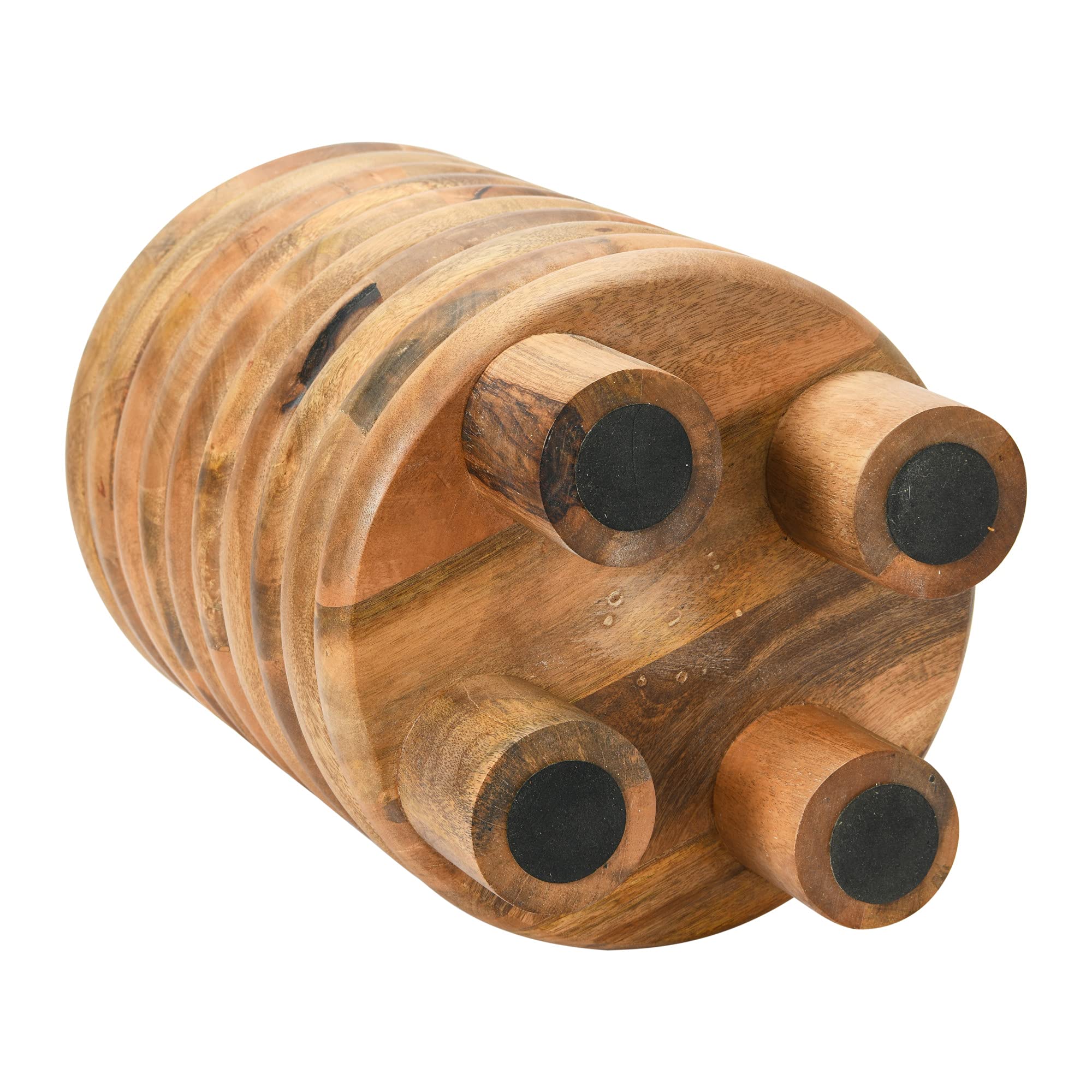Dossier Vintage-Inspired Solid Wood Flat top for use, Natural Finish Stool/End Table