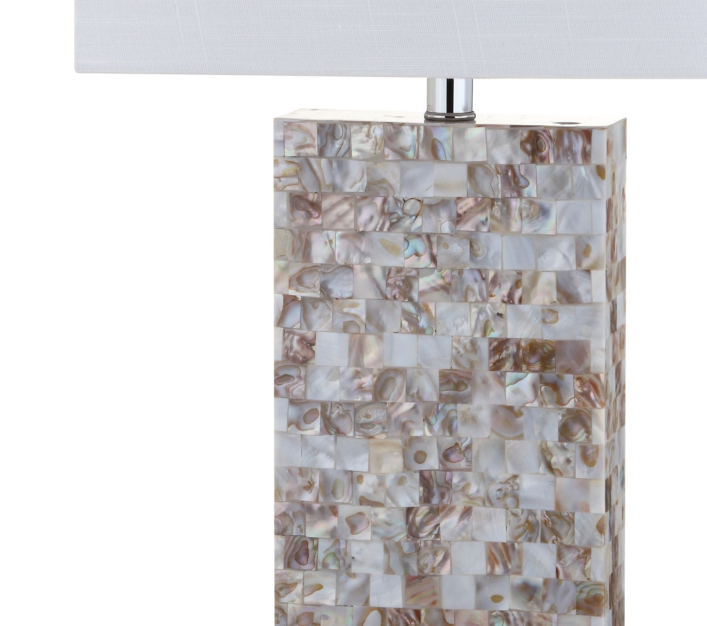 Seashell and Crystal LED Table Lamp Coastal Contemporary Bedside Desk
