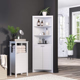 White Madison Collection Single Door Floor Cabinet