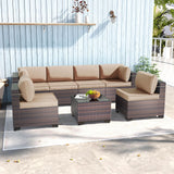 7 Piece Patio Furniture Sets Outdoor Conversation Sofa Set