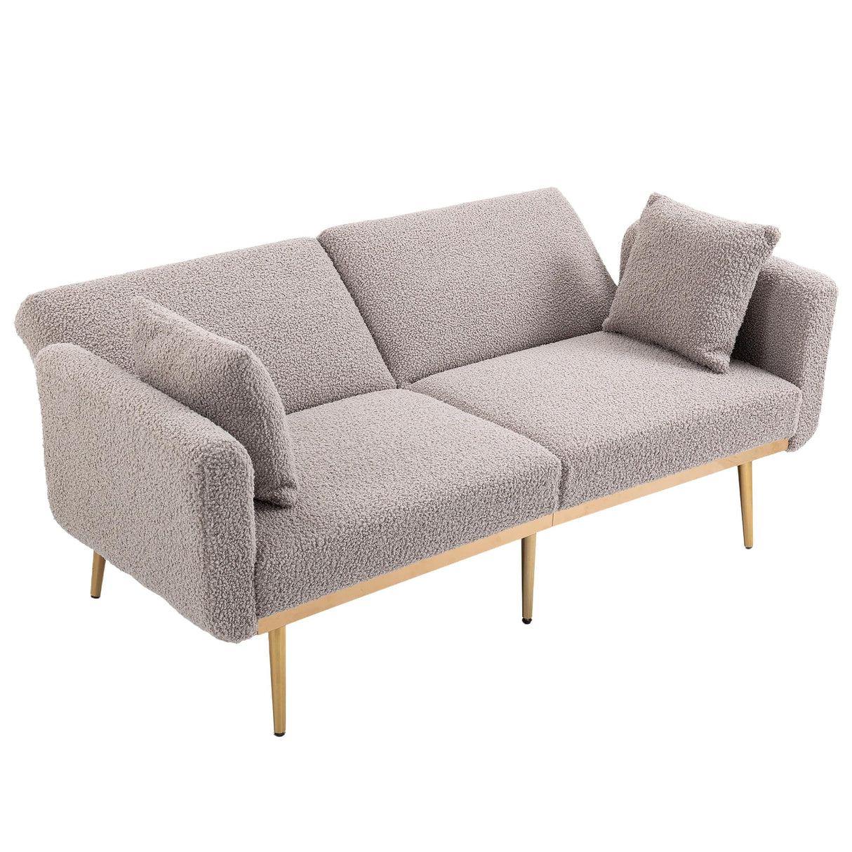 65" Teddy Sofa Couch,Convertible Futon Sofa Bed,Comfy Recliner Couch