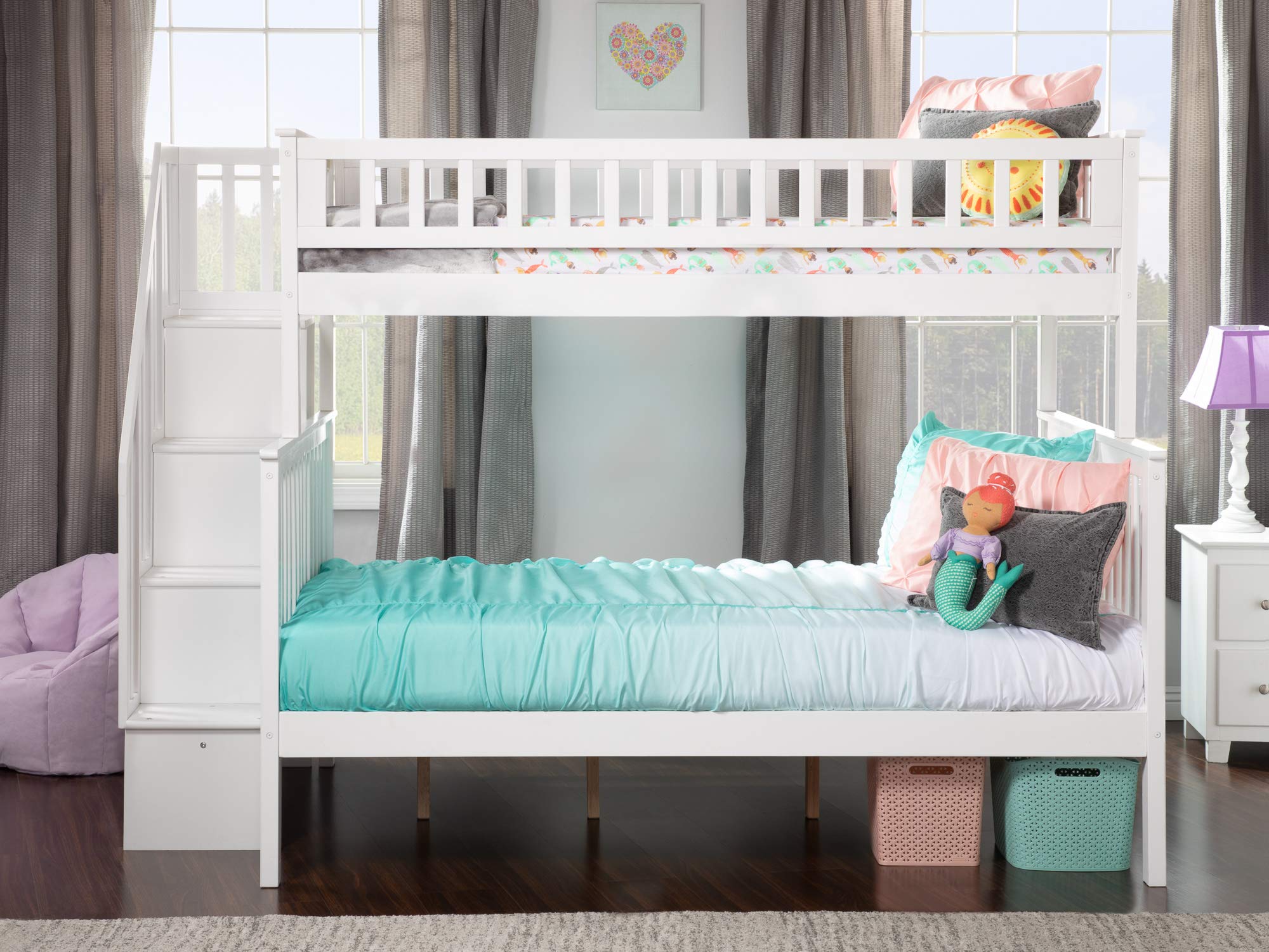 Woodland Twin over Full Staircase Bunk Bed
