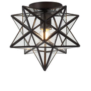 JYL9035A Stella 12" Moravian Star Metal/Glass LED Flush Mount Contemporary Dimmable,