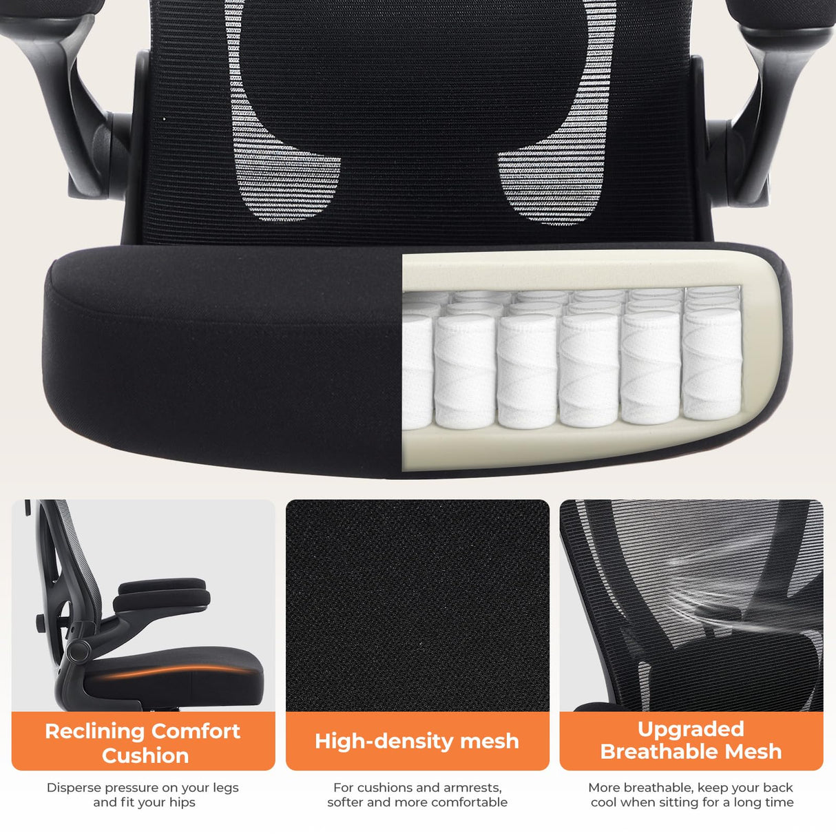 Ergonomic Office Chair with Lumbar Support and Adjustable Headrest