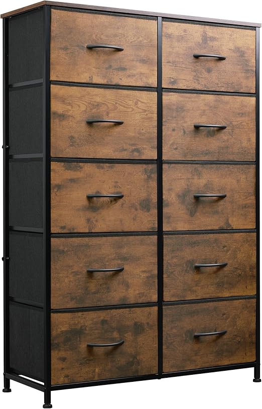 10-Drawer Dresser, Fabric Storage Tower for Bedroom, Hallway, Closets