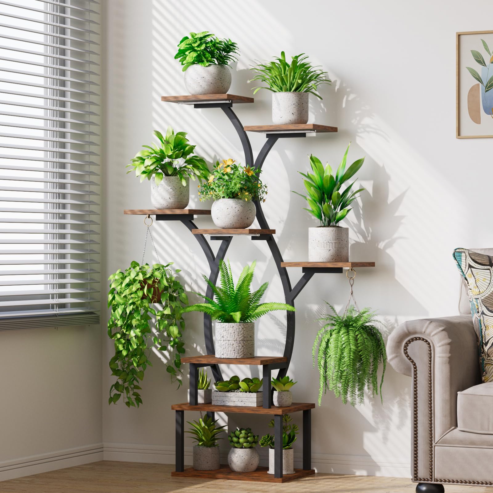 Plant Stand Indoor with Grow Light, 8 Tiered Plant Shelf Indoor for Multiple Plant