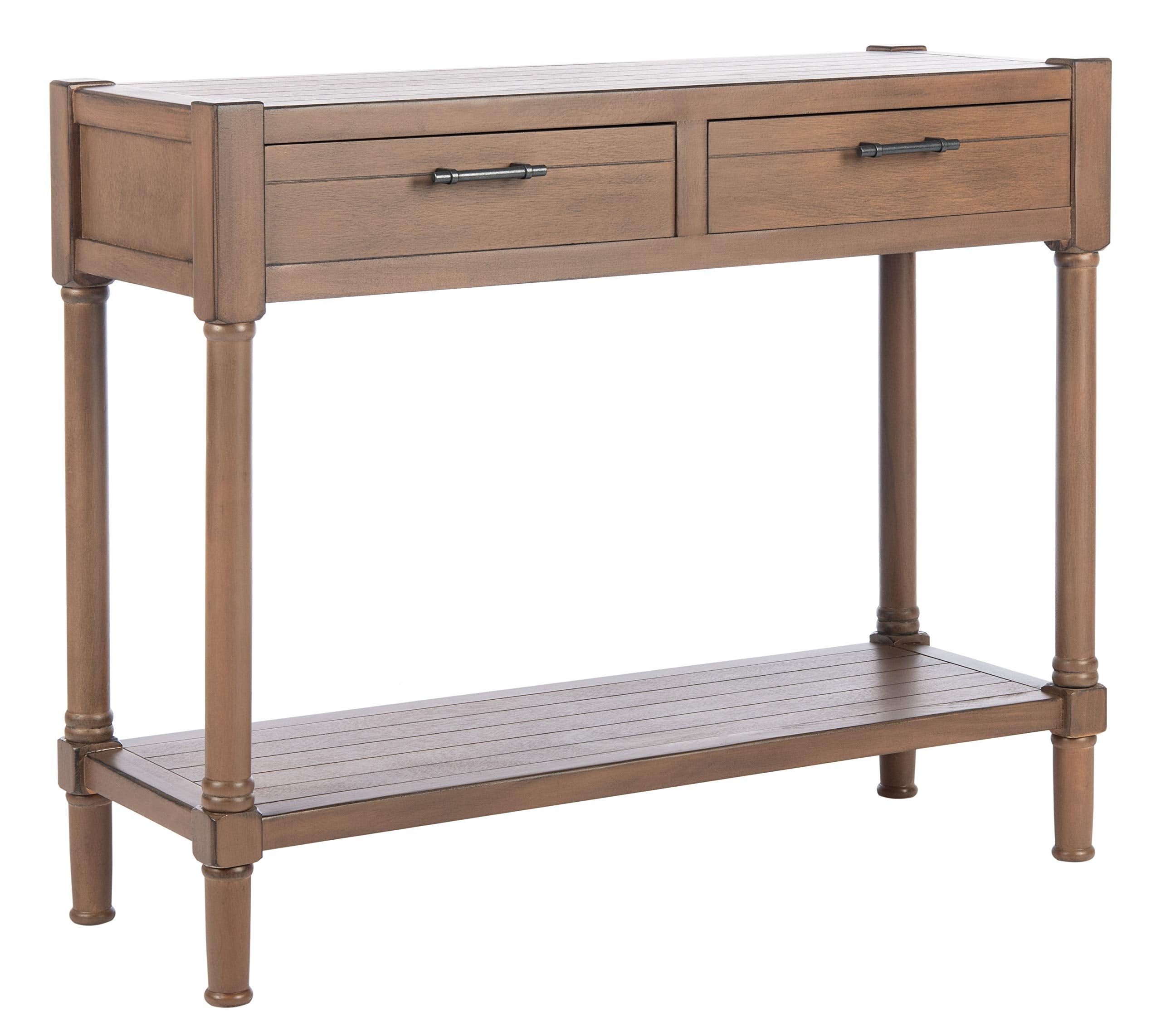 Home Collection Filbert Brown 2-Drawer Bottom Shelf Console Table