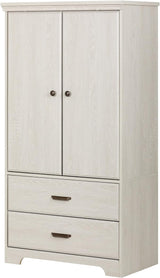 Versa 2-Door Armoire with Drawers, Gray Maple