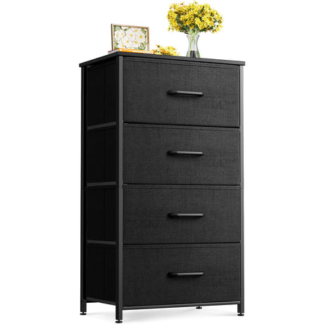 Dresser for Bedroom with 4 Storage Drawers, Small Dresser Chest of Drawers Fabric