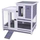 Rabbit Hutch, Two-Story Indoor Bunny Cage, Outdoor Guinea Pig Cages for Small Animals