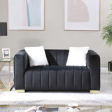 62.6'' Loveseat Chesterfield Sofa Couch for Living Room, Velvet Modern 2-Seat