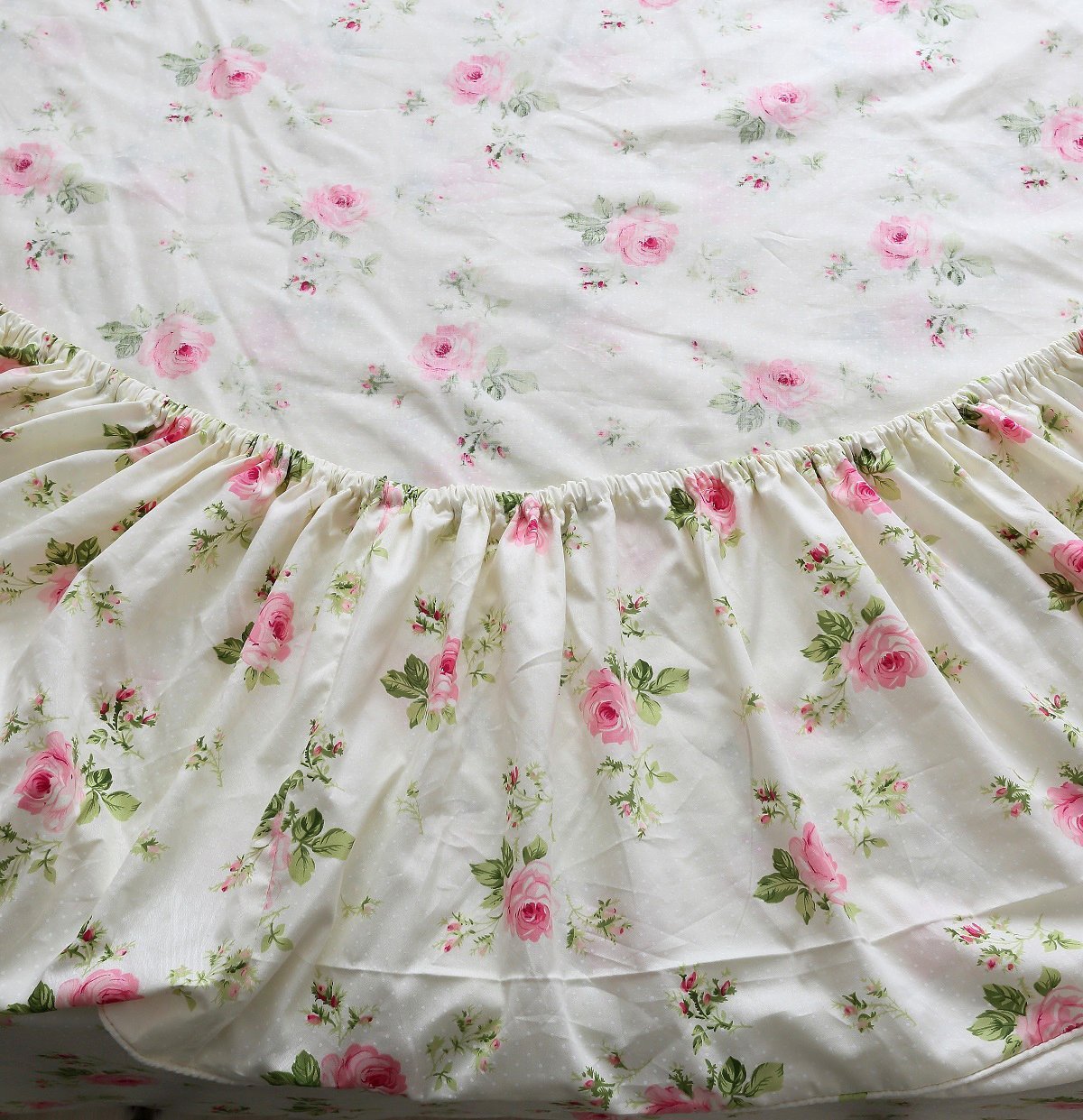 Floral Sheets for Queen Size Bed Cotton Pink Rose Bed Shees Shabby & Chic Bedding