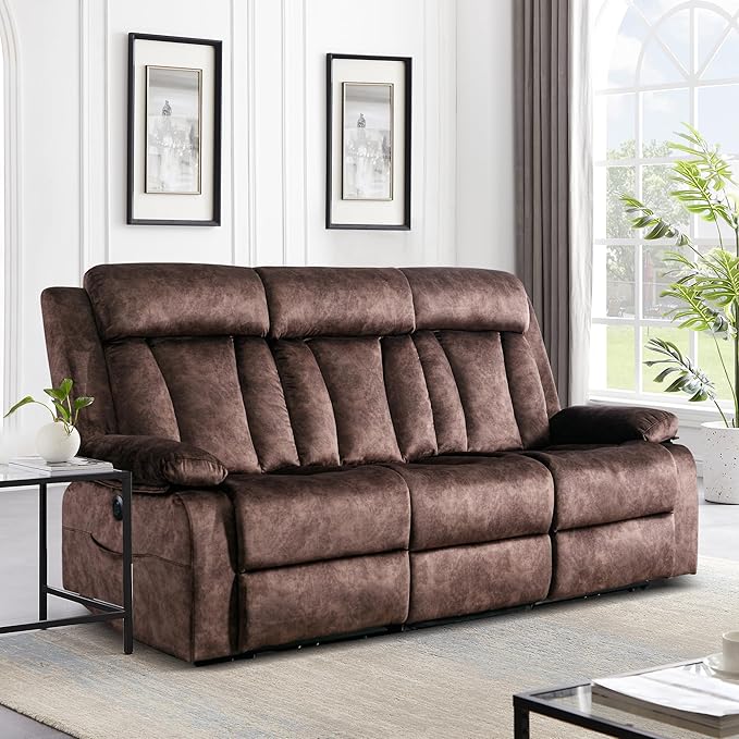Reclining Loveseat-Power Reclining Loveseat with Console,Double Recliner Loveseat