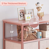 Pink Dresser, Dresser for Bedroom with 7 Drawers, Chests of Drawers & Fabric Dresser