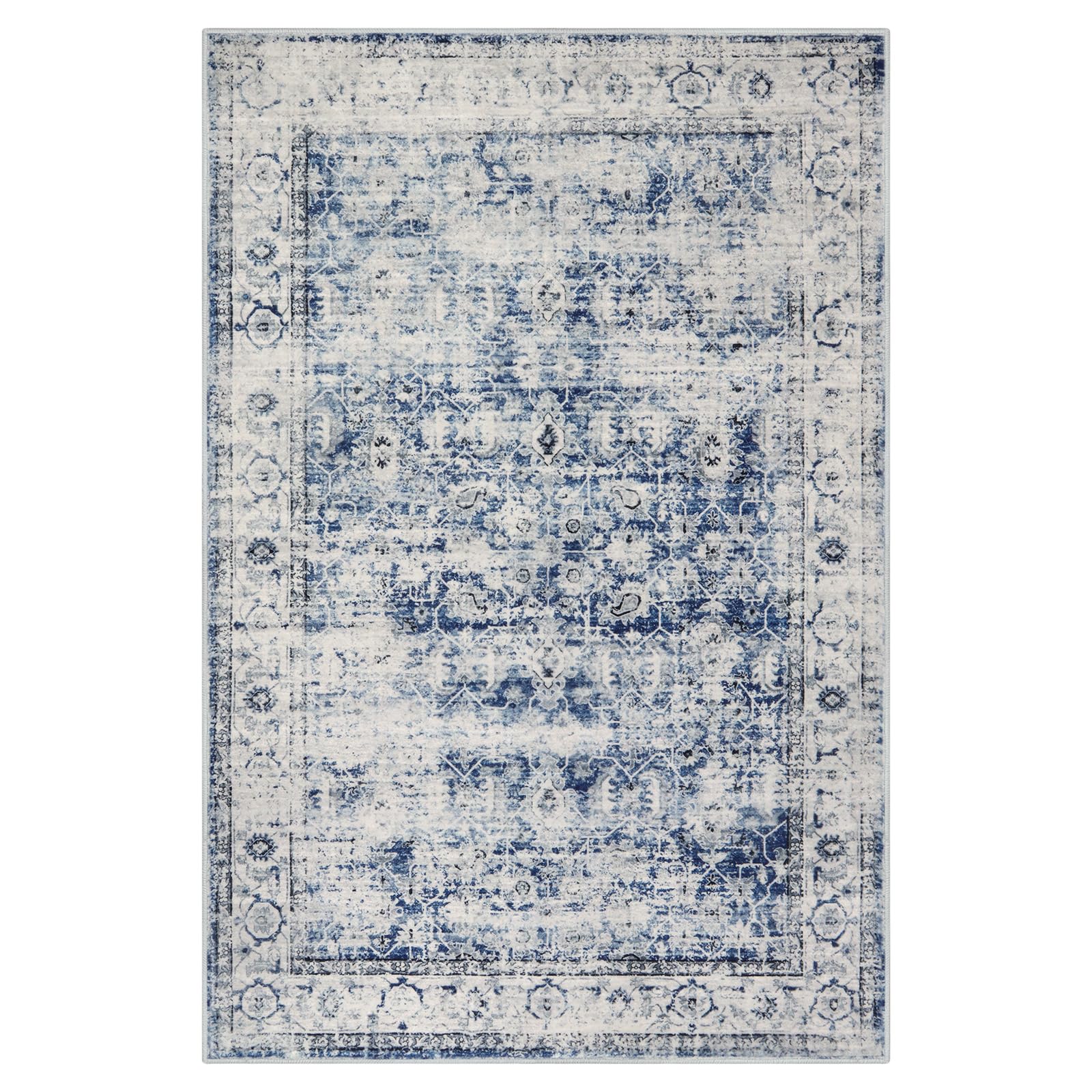 Blue Area Rug for Living Room 6x9 Machine Washable Area Rugs Living Room Rug,