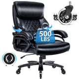 Big and Tall Office Chair- 500 LBS Heavy Duty Executive Rolling Office Chair for Heavy