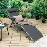 2PCS Outdoor Aluminum Chaise Lounge Chair, Patio Folding Chaise