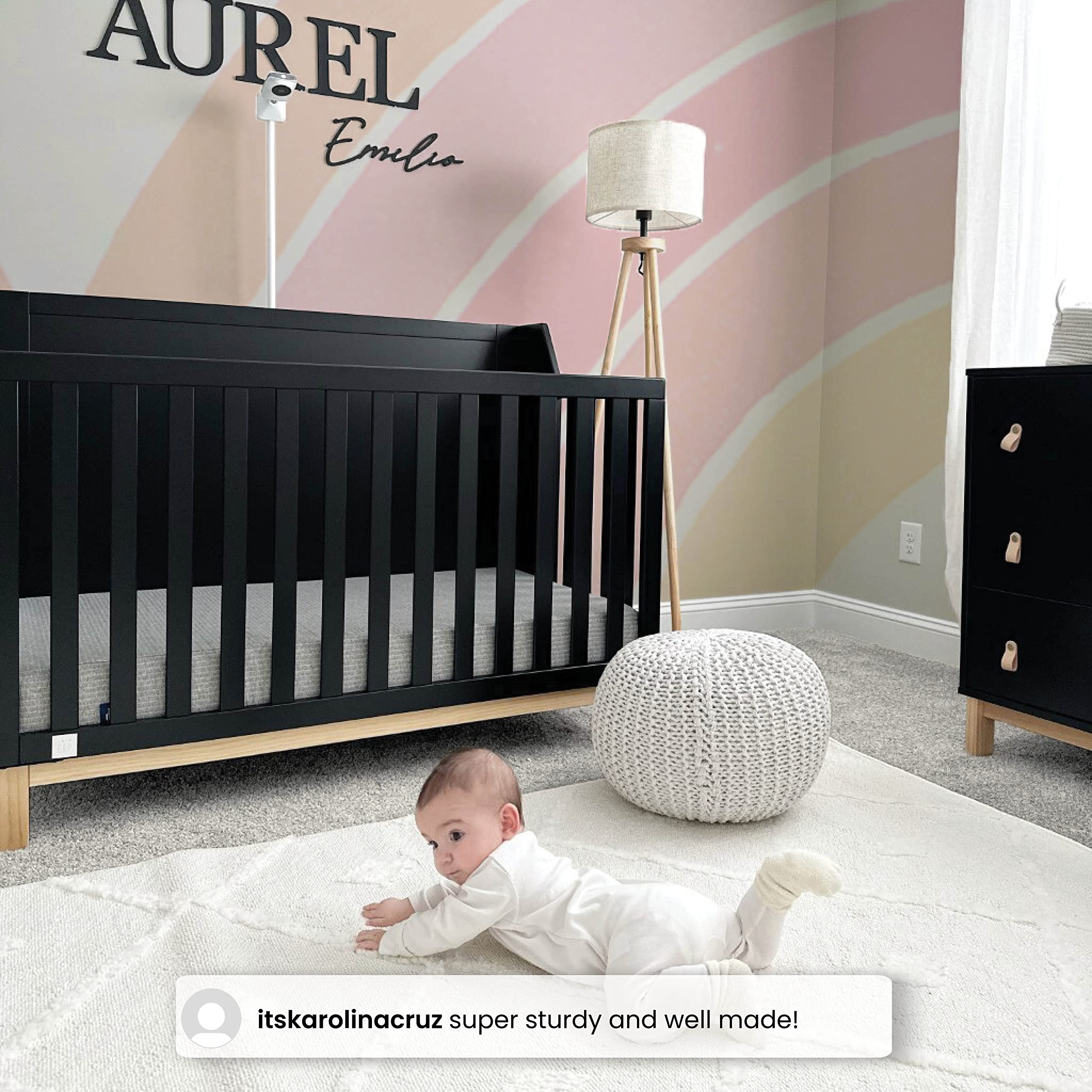 GAP babyGap Oxford 6-in-1 Convertible Crib - Greenguard Gold Certified, Bianca White/Natural