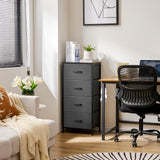 Dresser for Bedroom, Storage Drawers, Skinny Fabric Storage Tower with 4 Drawers,