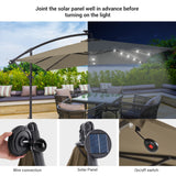 Solar Offset Hanging Market Patio Umbrella, rectangle patio umbrella, Steel Pole