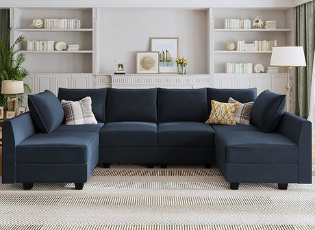 Modular Sectional Sofa with Storage Ottoman U Shaped Couch with Reversible