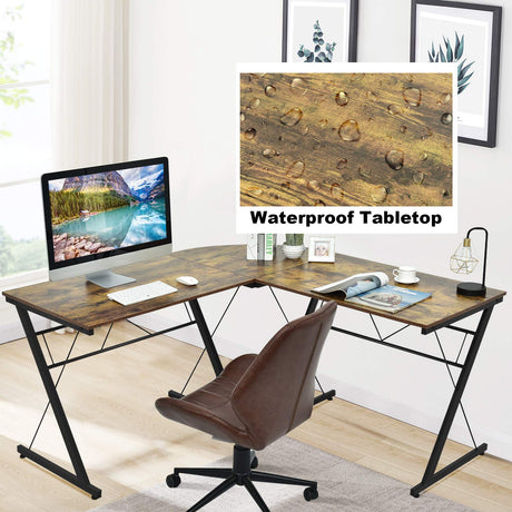 L-Shaped Desk Corner Computer Desk, Space-Saving & Multifunctional Home