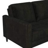 CosmoLiving Strummer Reversible Sectional Couch, Black Velvet Sofa (DA038-BK)