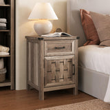 Farmhouse End Table, Side Table with Drawer and Storage Cabinet, Sofa Table