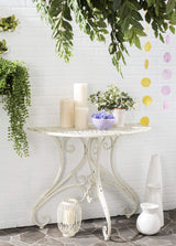SAFAVIEH Outdoor Collection Annalise Antique White Accent Table - Bircata