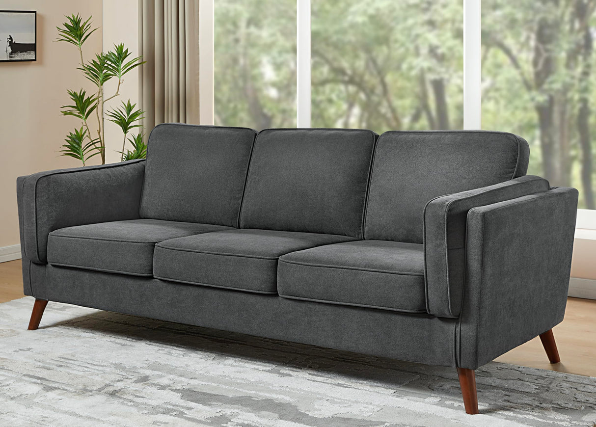 87in Sofa Modern Sofa Couch - Embedded Arm Pillow 3 Seater Sofa Deep Seat Sofa