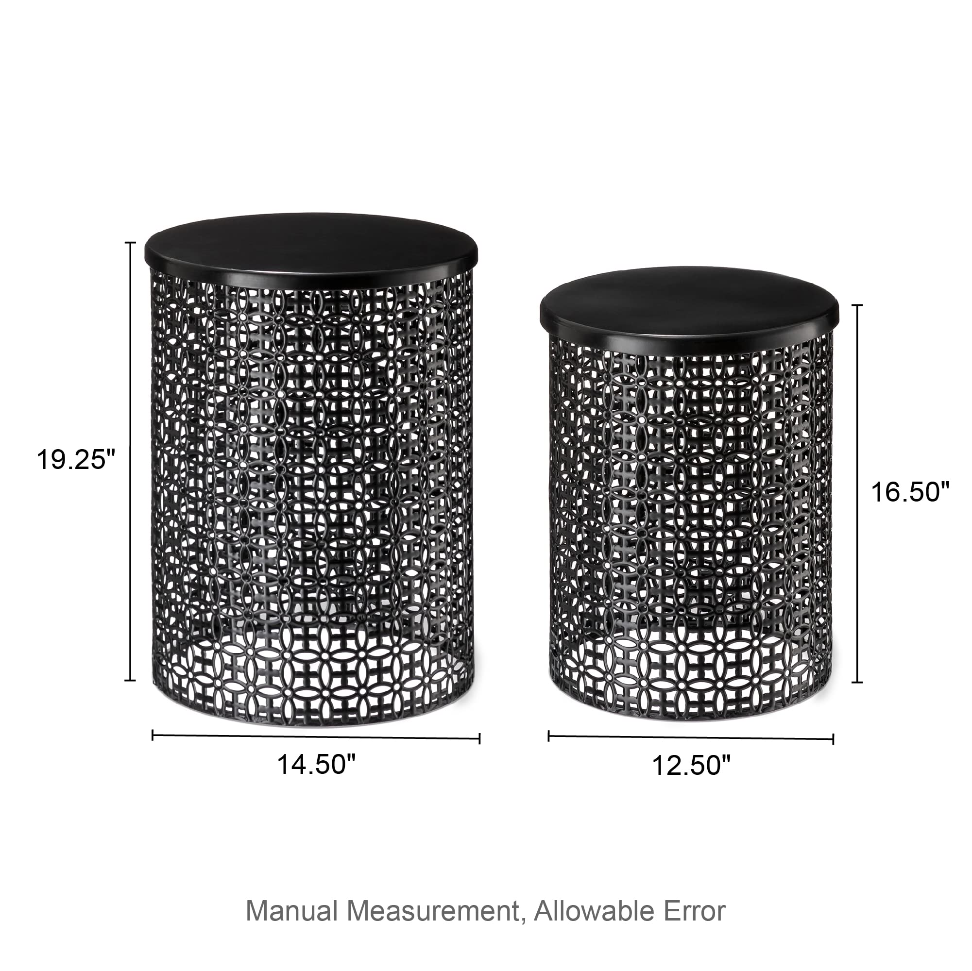 Decorative Garden Stool for Indoor Outdoor Heavy Duty Metal Frame Accent Table