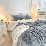 Comforter Set Twin Size 2 Pieces Winter Faux Fur Comforter Set with 1 Pillowcases Ultra Soft