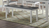 Monterey Solid Wood White Stain and Grey Dining Bench