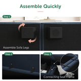 Modular Sectional Sofa Velvet L Shaped Couch with Storage Ottoman Convertible