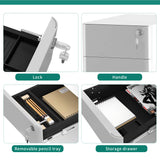 3-Drawer Metal Filing Cabinet Office Drawers with Keys, Compact Slim Portable File