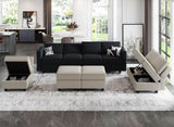 Modular Sectional Sofa with Reversible Chaises Velvet U Shaped Sectional Couch