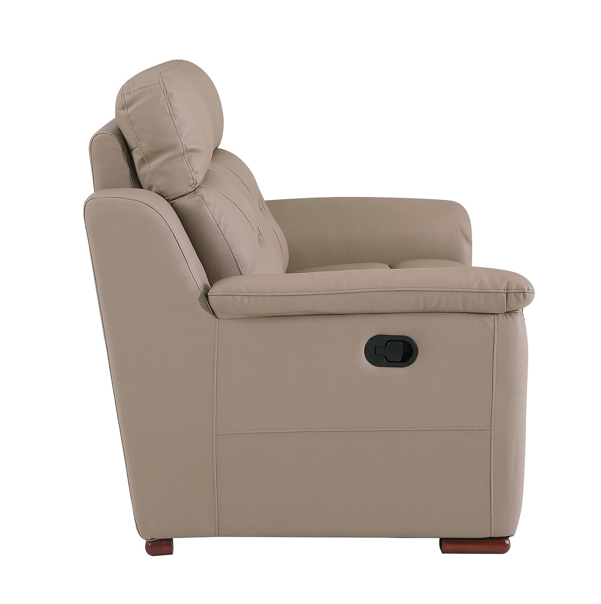 Walker Leather Match Upholstered Reclining Living Room Loveseat, Beige