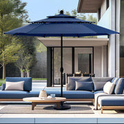 10ft Outdoor Patio Umbrellas for Outside, 3 Tier Vented Market Table Umbrella
