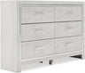 Lodanna Modern Glam 6 Drawer Dresser with Faceted Chrome Accents