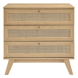 Soma 3-Drawer Dresser in Oak, 31 x 18.5 x 30