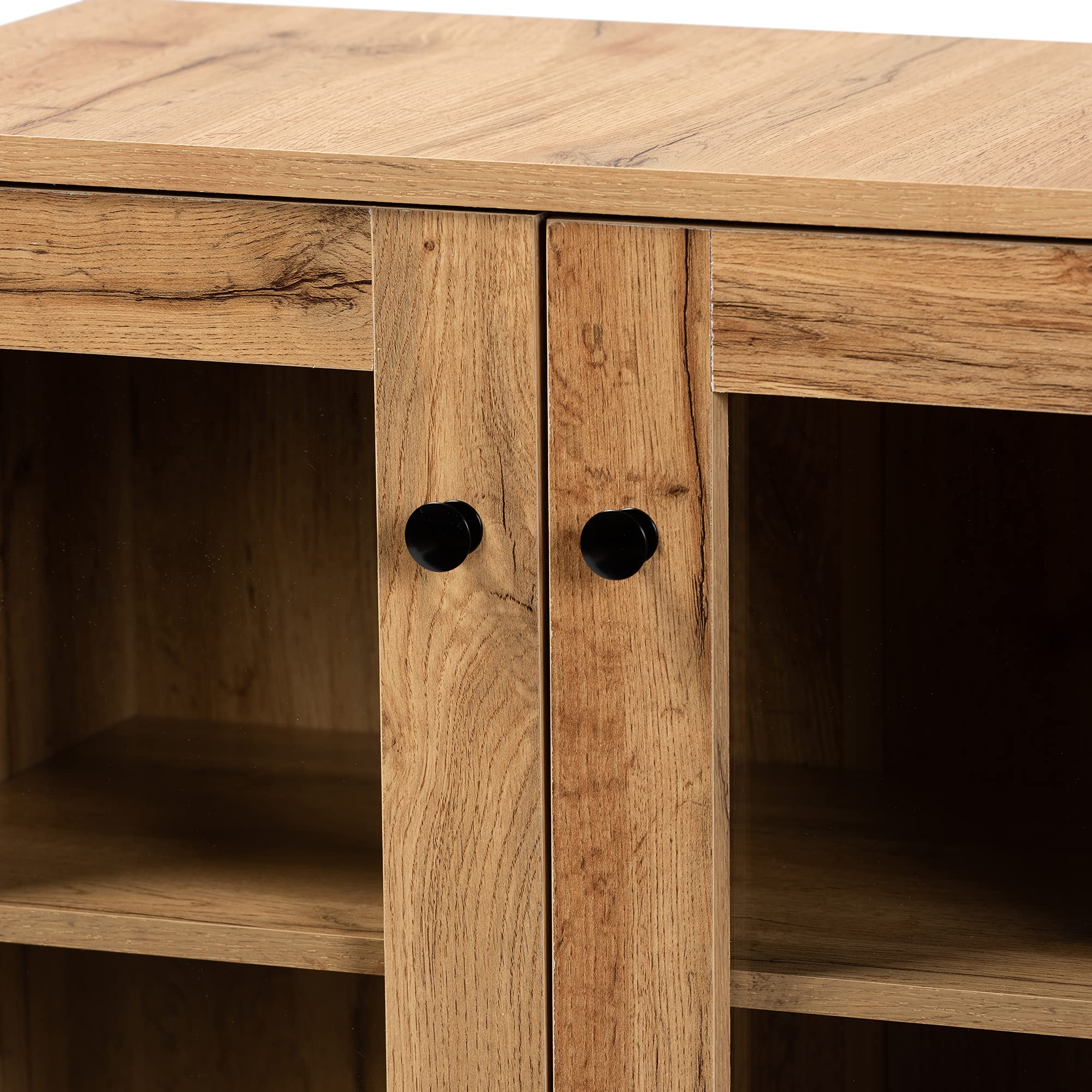 Mason Modern and Contemporary Oak Brown Finished Wood 2-Door Storage Cabinet