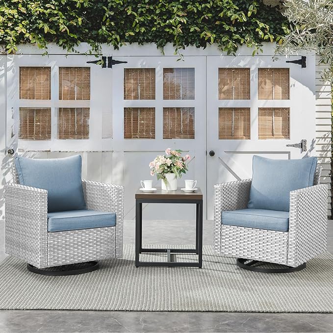 Outdoor Bistro Set 3 Piece Outdoor Wicker Patio Chairs